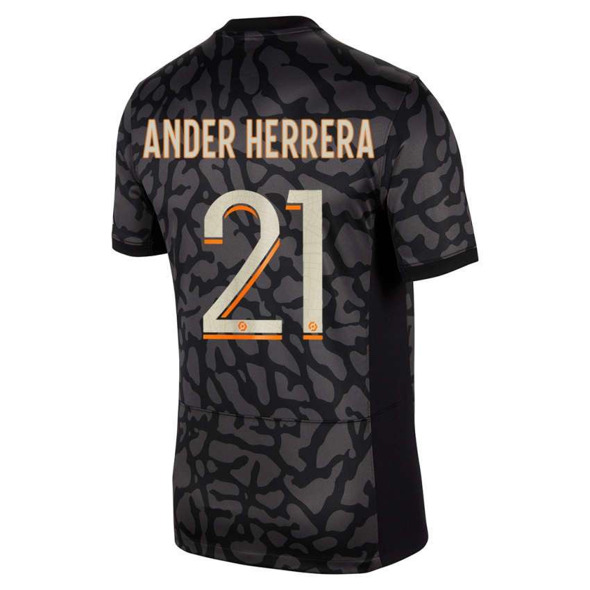 Miesten Ander Herrera #21 Musta Kolmas Sarja 2023/24 Lyhythihainen Paita T-Paita