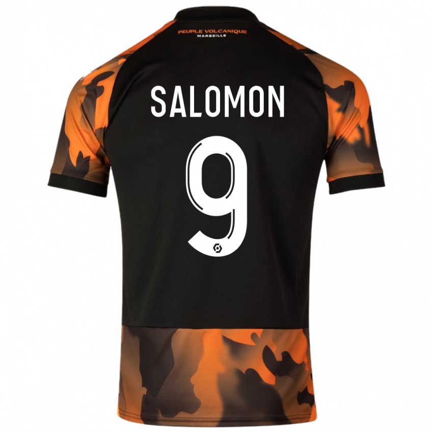 Miesten Maeva Salomon #9 Musta Oranssi Kolmas Sarja 2023/24 Lyhythihainen Paita T-Paita