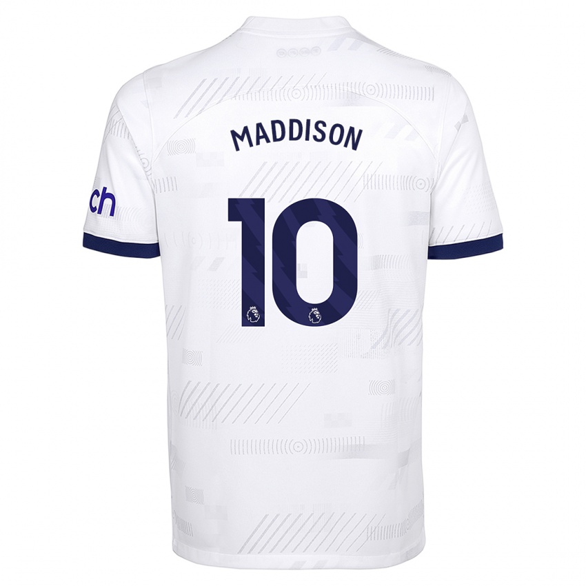 Naisten James Maddison #10 Valkoinen Kotipaita 2023/24 Lyhythihainen Paita T-Paita