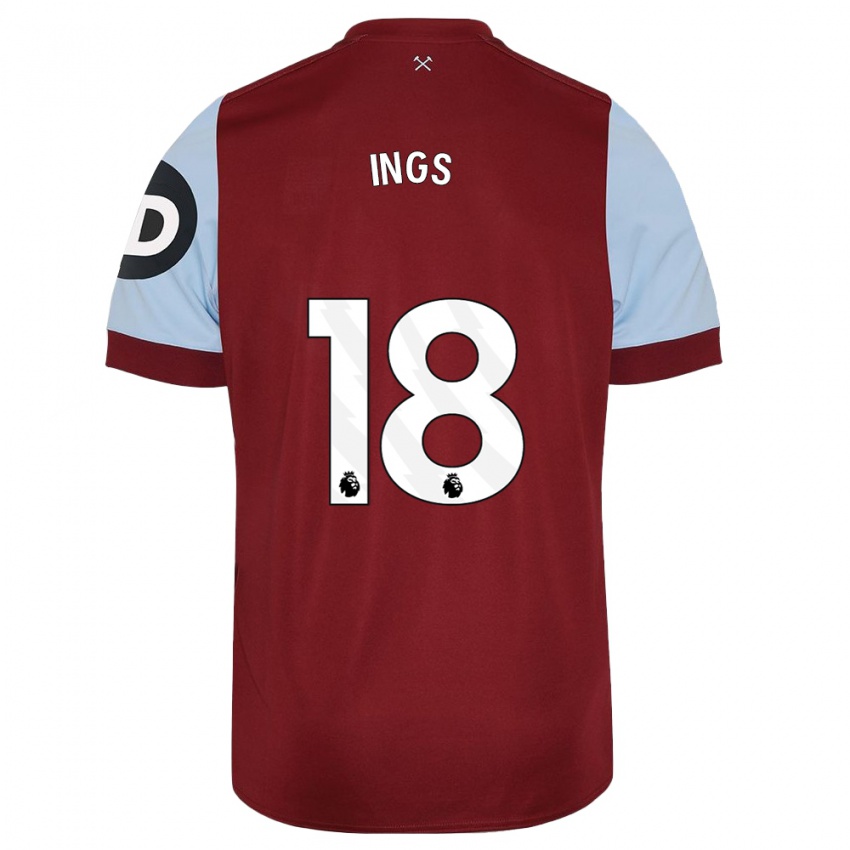 Naisten Danny Ings #18 Kastanjanruskea Kotipaita 2023/24 Lyhythihainen Paita T-Paita