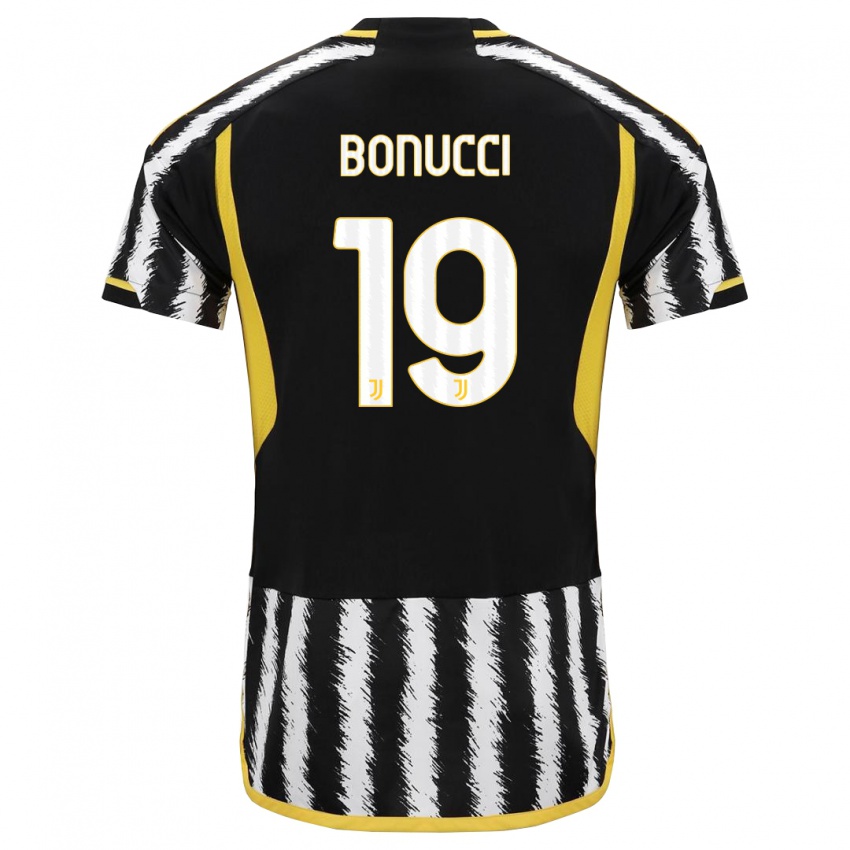 Naisten Leonardo Bonucci #19 Musta Valkoinen Kotipaita 2023/24 Lyhythihainen Paita T-Paita