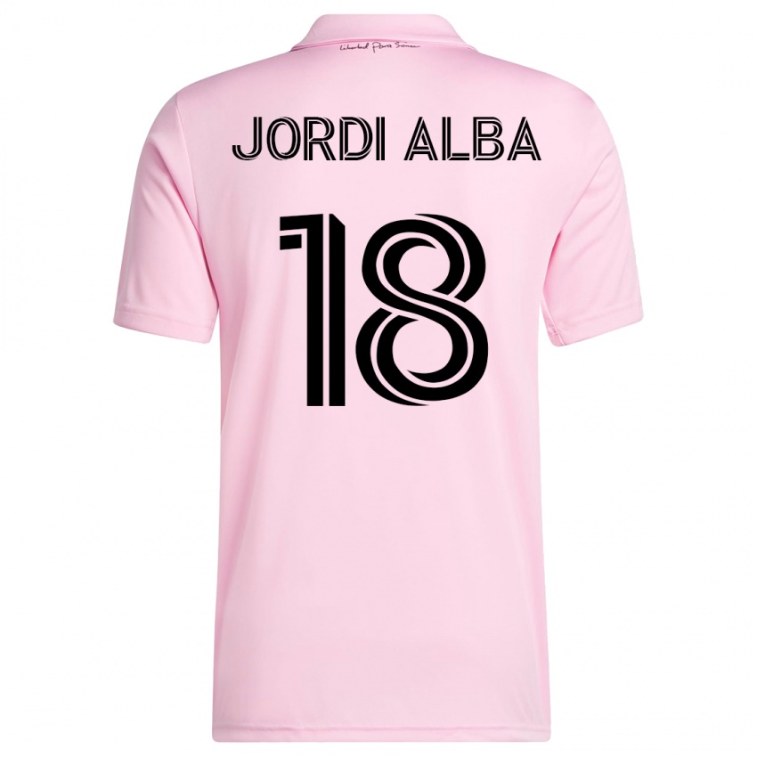 Naisten Jordi Alba #18 Vaaleanpunainen Kotipaita 2023/24 Lyhythihainen Paita T-Paita