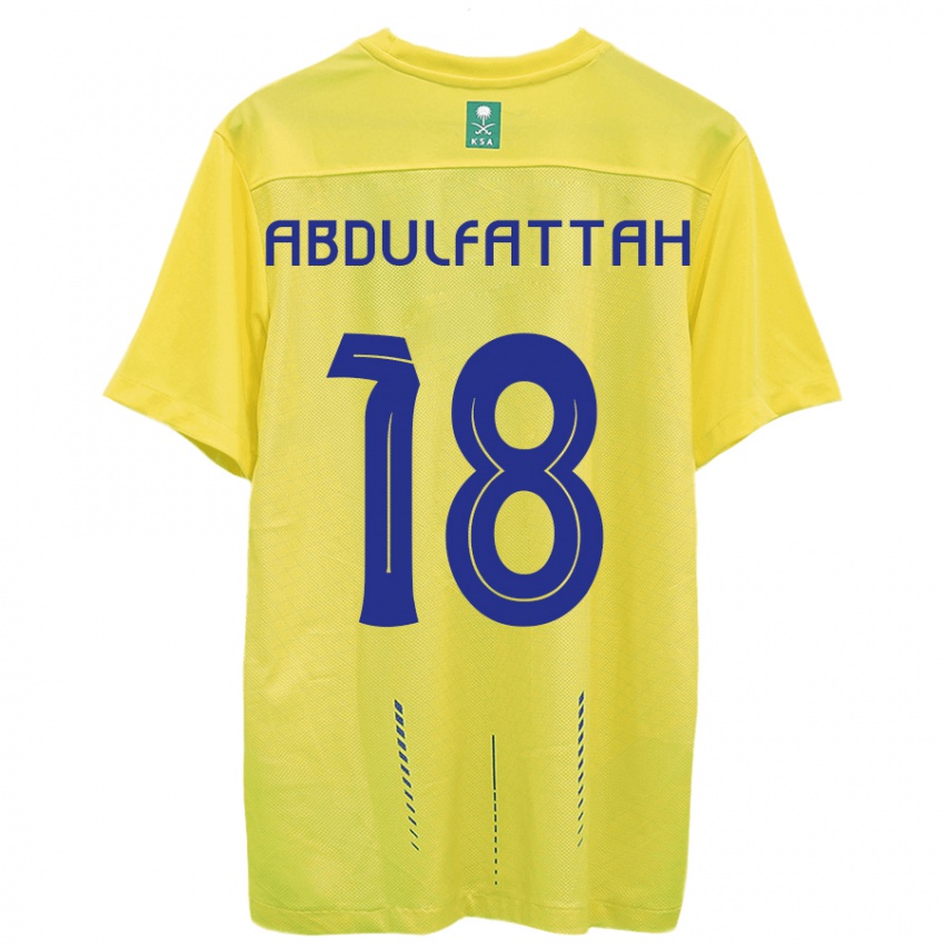 Naisten Abdulfattah Adam #18 Keltainen Kotipaita 2023/24 Lyhythihainen Paita T-Paita