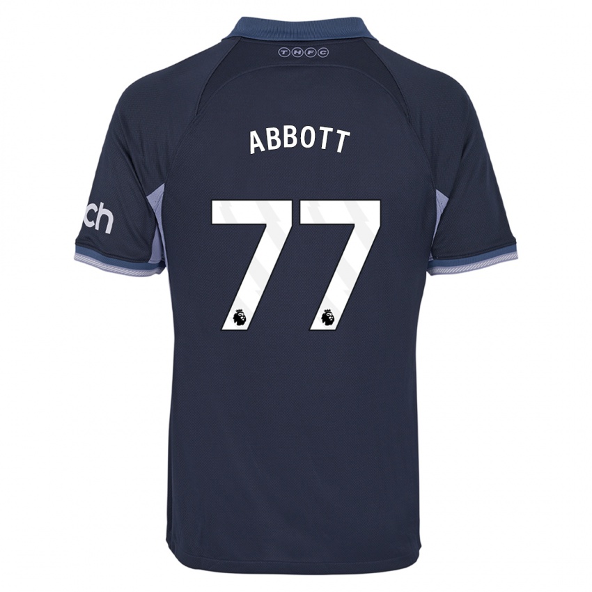 Naisten George Abbott #77 Tummansininen Vieraspaita 2023/24 Lyhythihainen Paita T-Paita