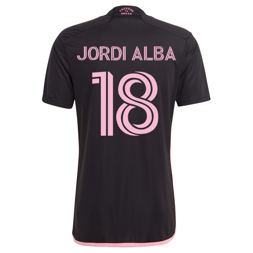 Naisten Jordi Alba #18 Musta Vieraspaita 2023/24 Lyhythihainen Paita T-Paita