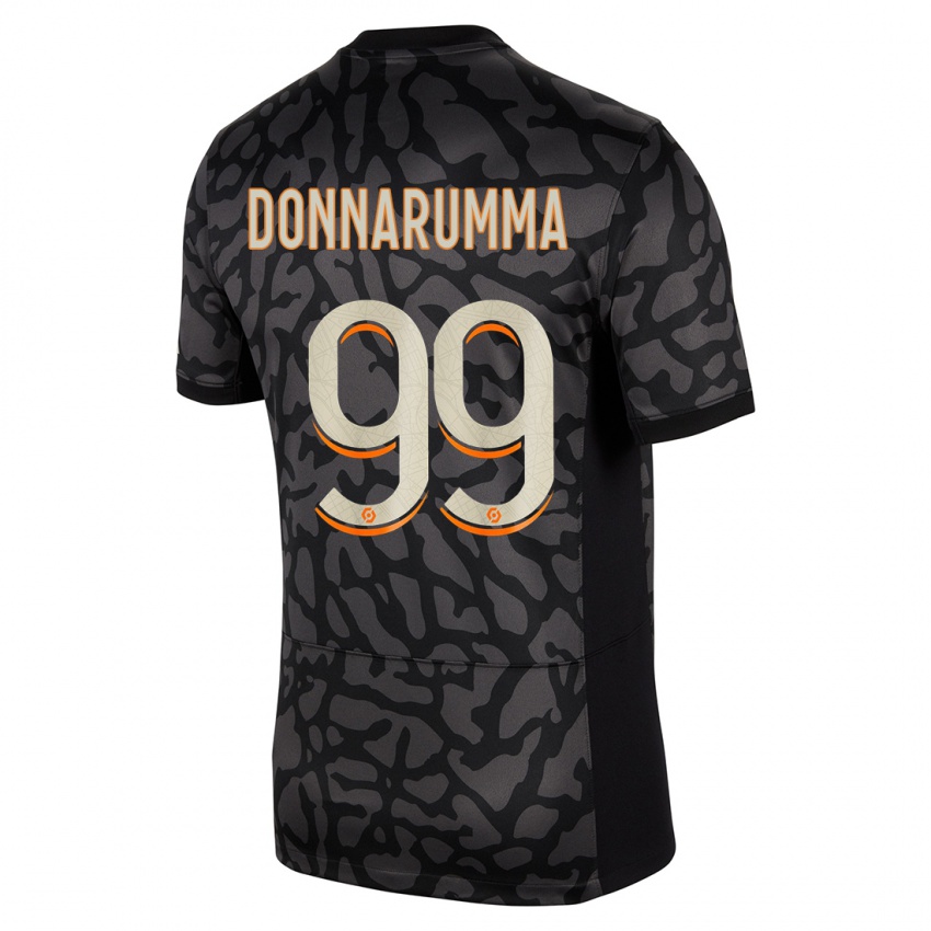 Naisten Gianluigi Donnarumma #99 Musta Kolmas Sarja 2023/24 Lyhythihainen Paita T-Paita