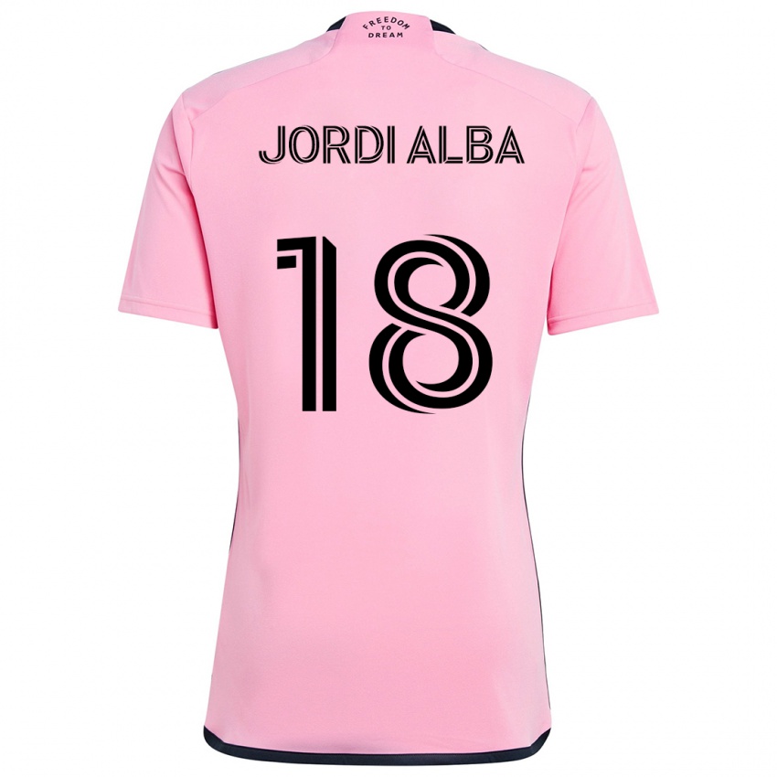 Lapset Jordi Alba #18 Vaaleanpunainen Kotipaita 2024/25 Lyhythihainen Paita T-Paita