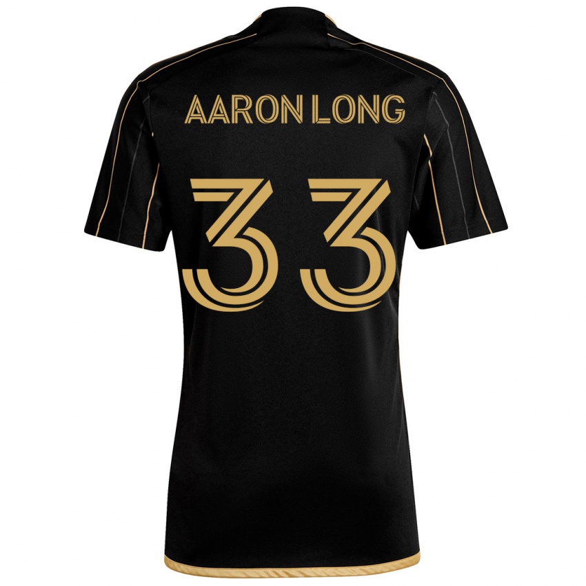 Lapset Aaron Long #33 Musta Kulta Kotipaita 2024/25 Lyhythihainen Paita T-Paita