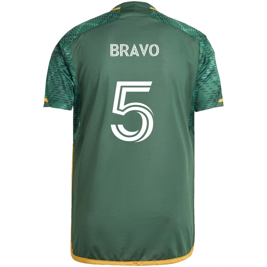 Lapset Claudio Bravo #5 Vihreä Oranssi Kotipaita 2024/25 Lyhythihainen Paita T-Paita