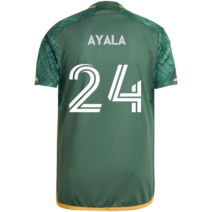 Lapset David Ayala #24 Vihreä Oranssi Kotipaita 2024/25 Lyhythihainen Paita T-Paita