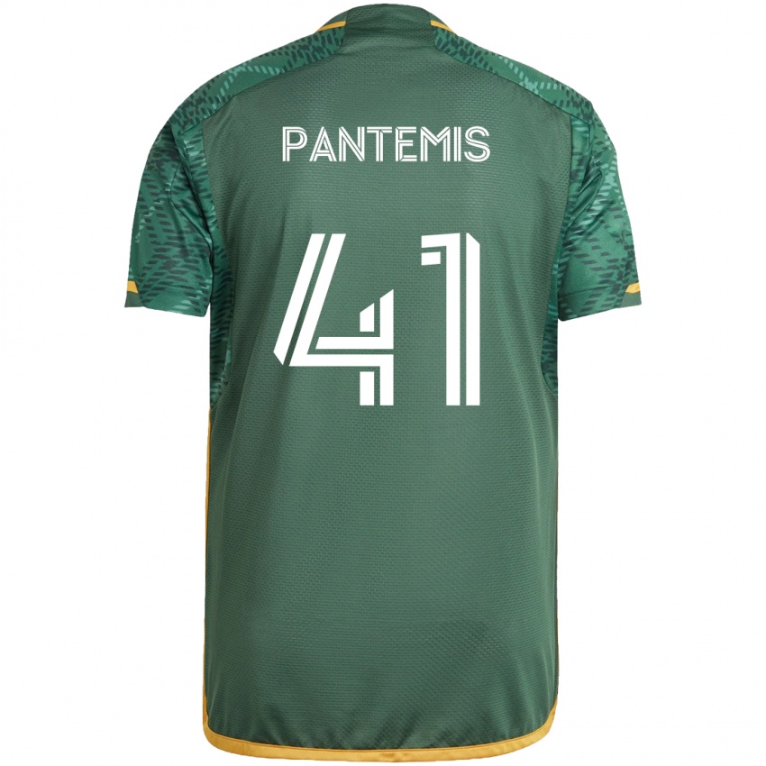 Lapset James Pantemis #41 Vihreä Oranssi Kotipaita 2024/25 Lyhythihainen Paita T-Paita