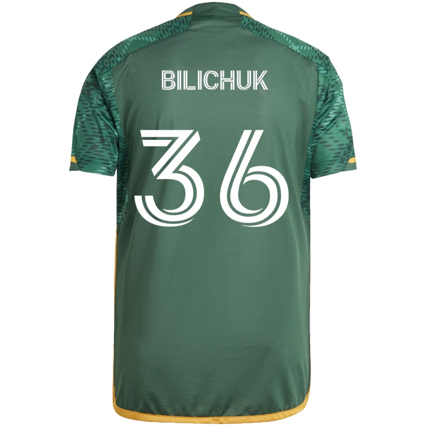 Lapset Ryan Bilichuk #36 Vihreä Oranssi Kotipaita 2024/25 Lyhythihainen Paita T-Paita