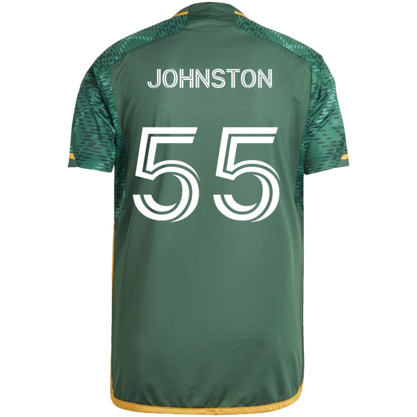 Lapset Malcolm Johnston #55 Vihreä Oranssi Kotipaita 2024/25 Lyhythihainen Paita T-Paita