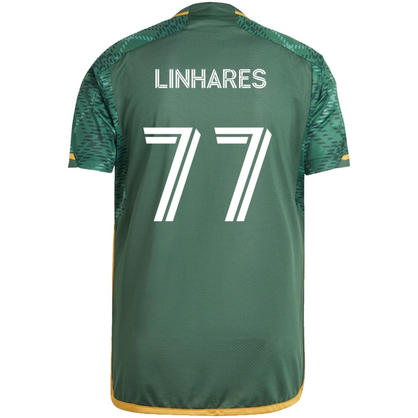 Lapset Kyle Linhares #77 Vihreä Oranssi Kotipaita 2024/25 Lyhythihainen Paita T-Paita