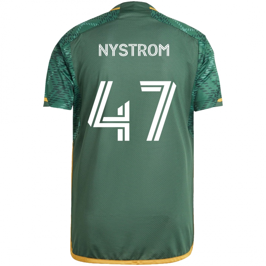 Lapset Maximo Nystrom #47 Vihreä Oranssi Kotipaita 2024/25 Lyhythihainen Paita T-Paita