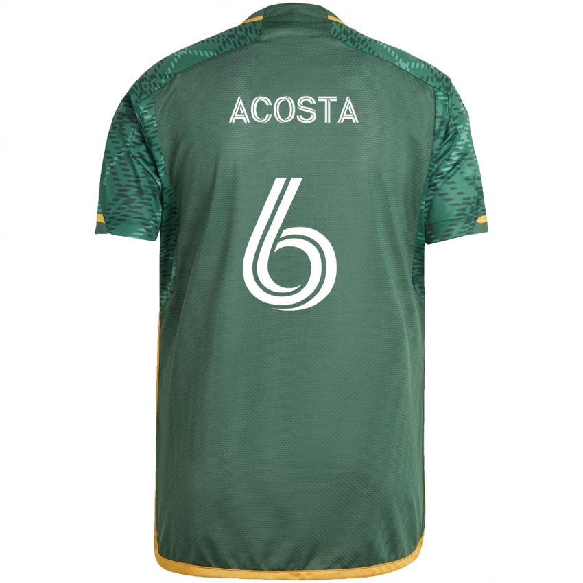 Lapset Bryan Acosta #6 Vihreä Oranssi Kotipaita 2024/25 Lyhythihainen Paita T-Paita