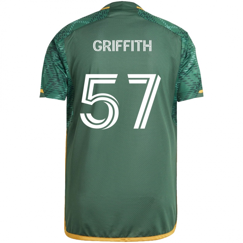 Lapset Víctor Griffith #57 Vihreä Oranssi Kotipaita 2024/25 Lyhythihainen Paita T-Paita