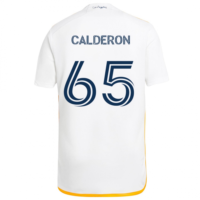 Lapset Juan Calderón #65 Valkoinen Keltainen Kotipaita 2024/25 Lyhythihainen Paita T-Paita