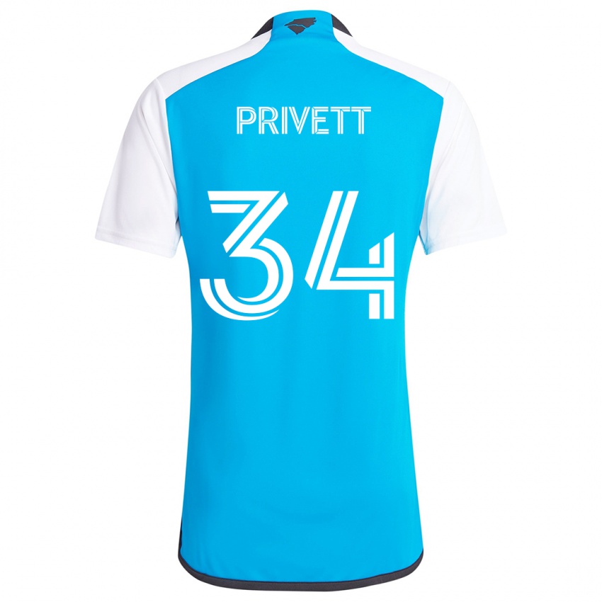 Lapset Andrew Privett #34 Sinivalkoinen Kotipaita 2024/25 Lyhythihainen Paita T-Paita