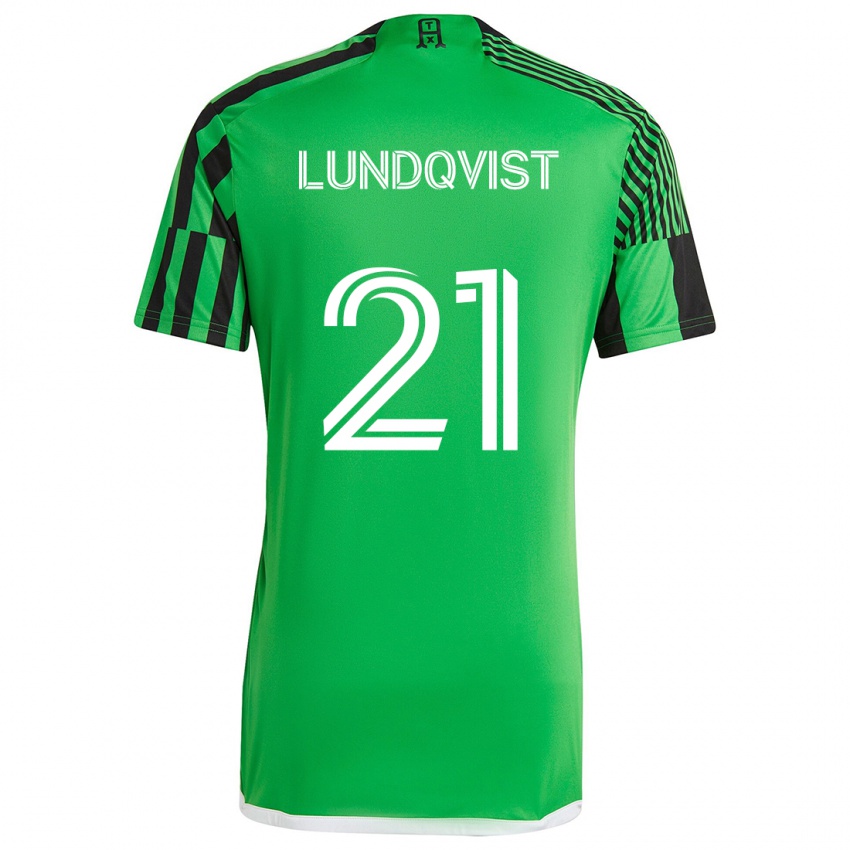 Lapset Adam Lundqvist #21 Vihreä Musta Kotipaita 2024/25 Lyhythihainen Paita T-Paita