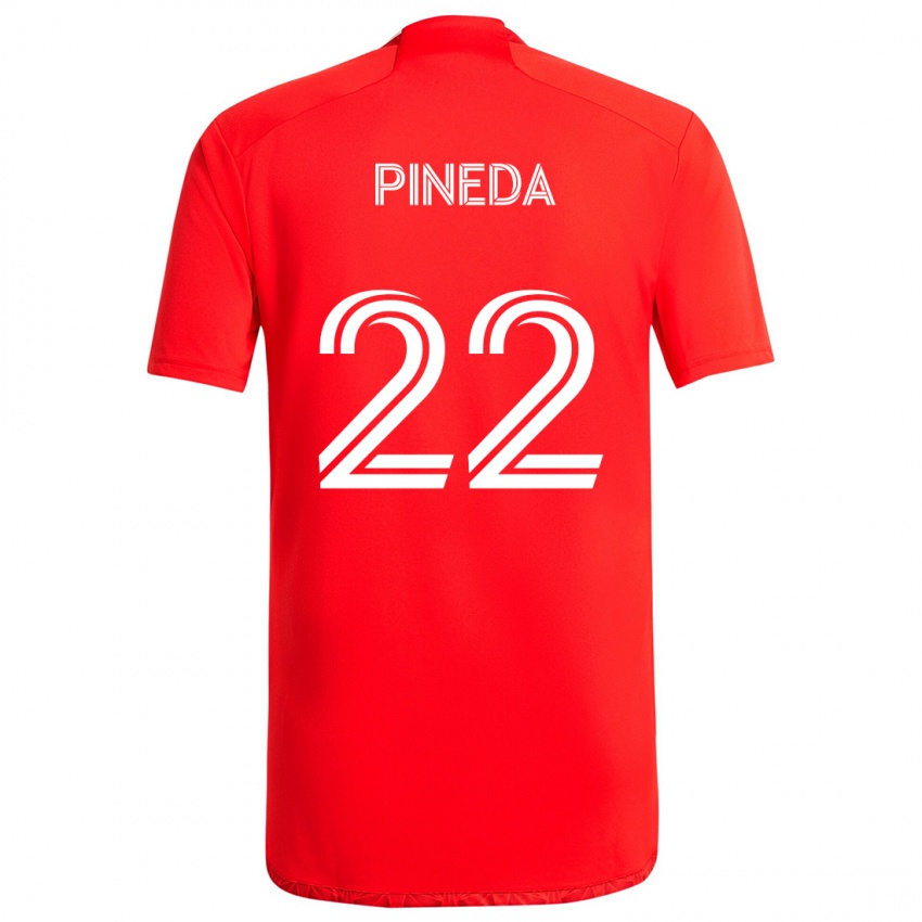 Lapset Mauricio Pineda #22 Punainen Valkoinen Kotipaita 2024/25 Lyhythihainen Paita T-Paita