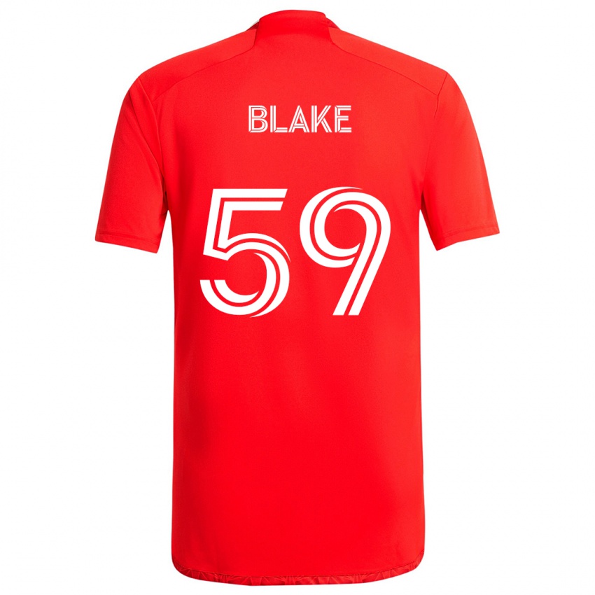 Lapset Romain Blake #59 Punainen Valkoinen Kotipaita 2024/25 Lyhythihainen Paita T-Paita