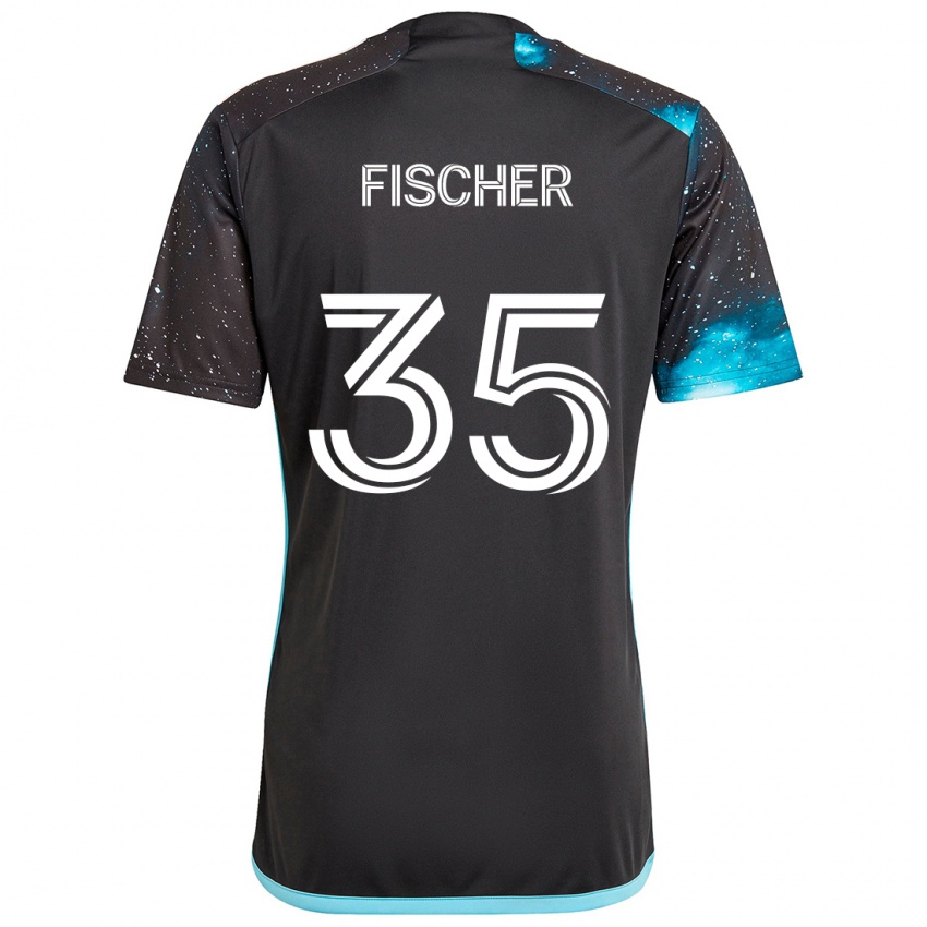 Lapset Britton Fischer #35 Musta Sininen Kotipaita 2024/25 Lyhythihainen Paita T-Paita