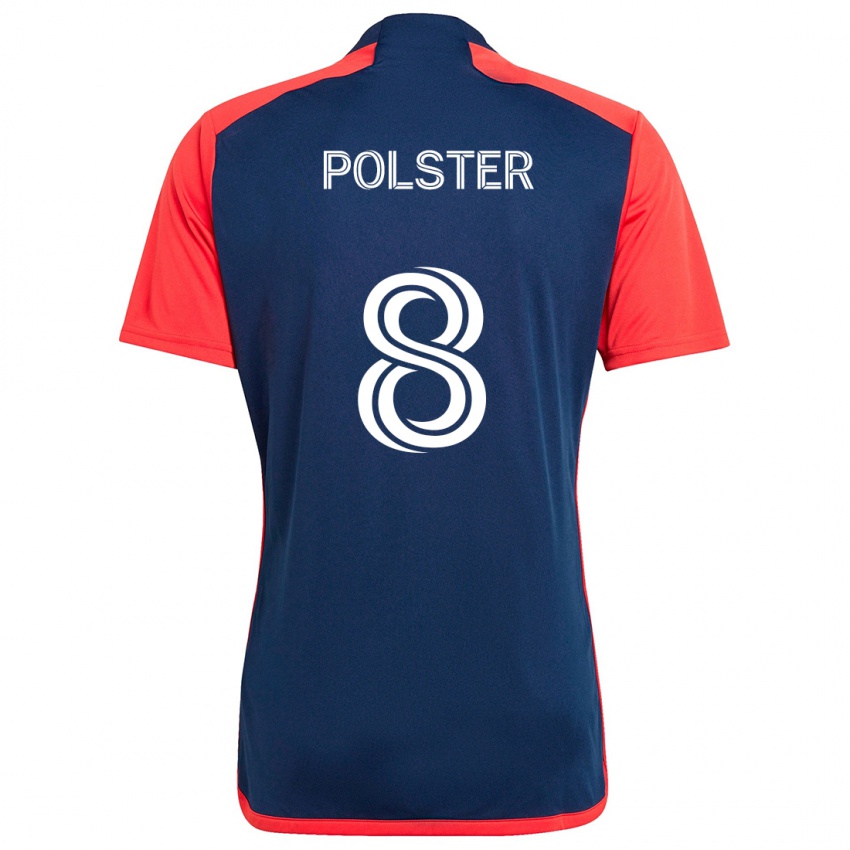 Lapset Matt Polster #8 Sininen Punainen Kotipaita 2024/25 Lyhythihainen Paita T-Paita