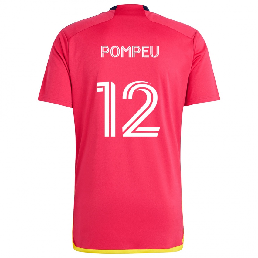 Lapset Célio Pompeu #12 Punainen Sininen Kotipaita 2024/25 Lyhythihainen Paita T-Paita