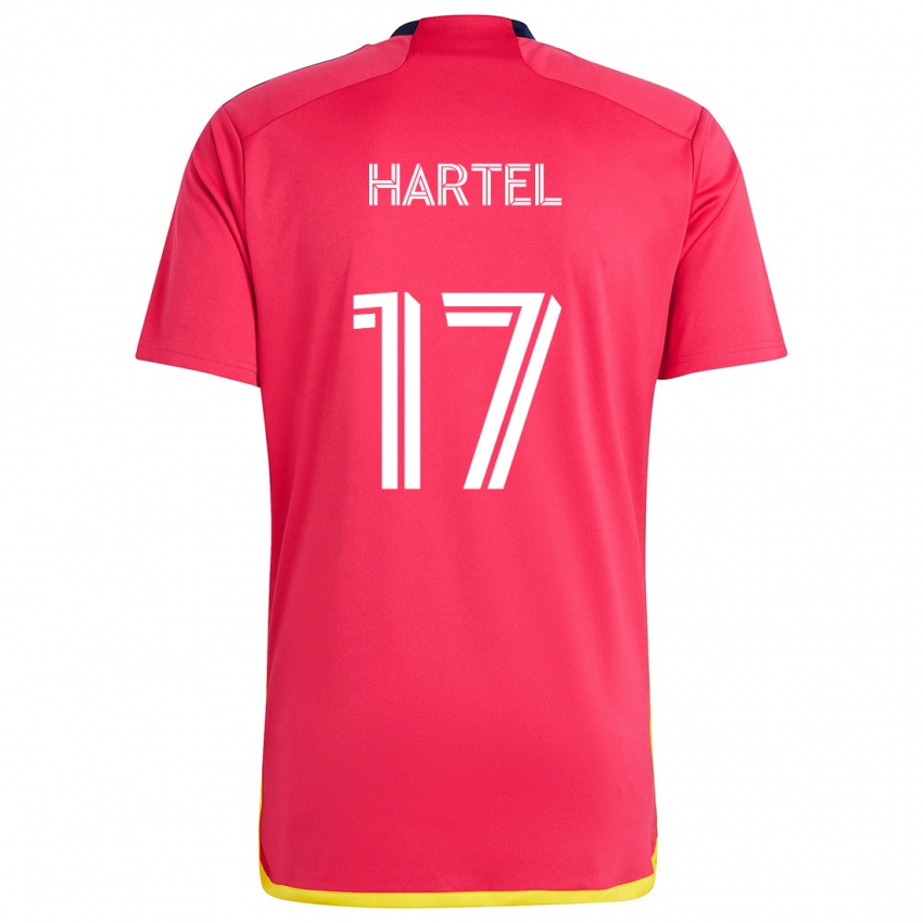 Lapset Marcel Hartel #17 Punainen Sininen Kotipaita 2024/25 Lyhythihainen Paita T-Paita