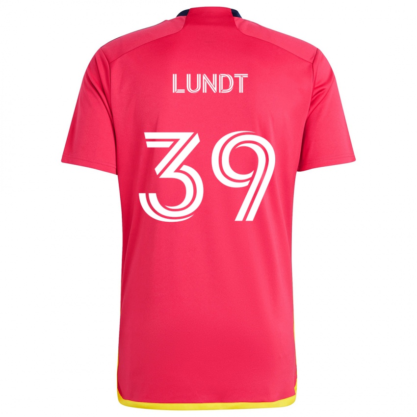 Lapset Ben Lundt #39 Punainen Sininen Kotipaita 2024/25 Lyhythihainen Paita T-Paita