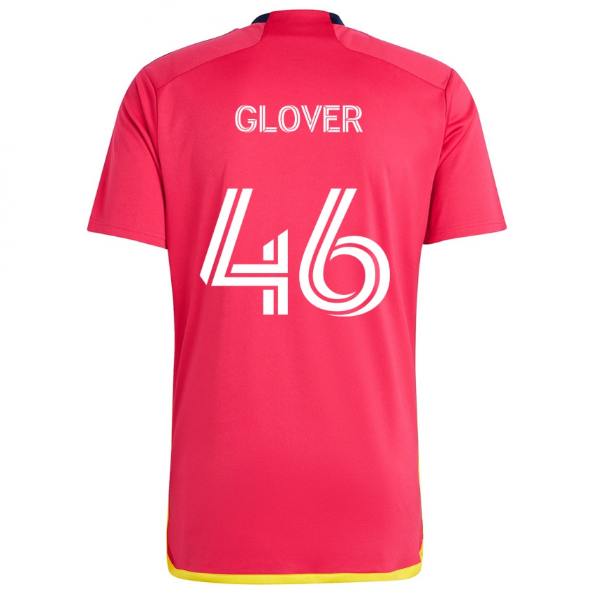 Lapset Caden Glover #46 Punainen Sininen Kotipaita 2024/25 Lyhythihainen Paita T-Paita