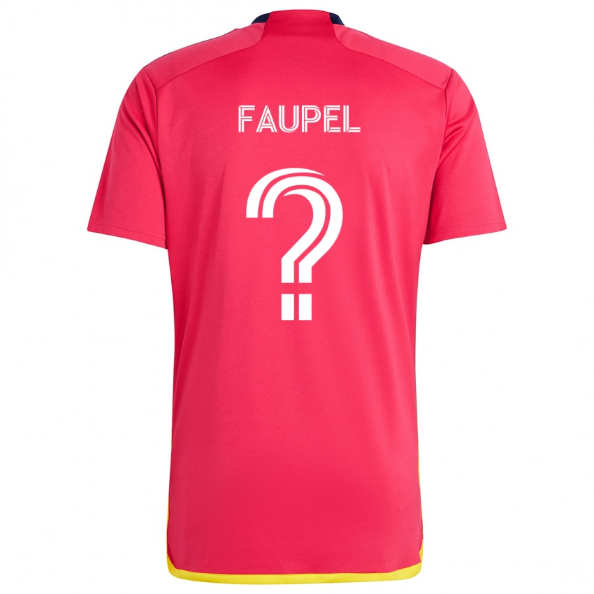 Lapset Anthony Faupel #0 Punainen Sininen Kotipaita 2024/25 Lyhythihainen Paita T-Paita