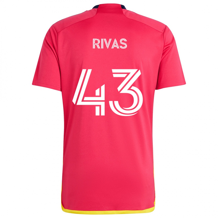 Lapset Sergio Rivas #43 Punainen Sininen Kotipaita 2024/25 Lyhythihainen Paita T-Paita