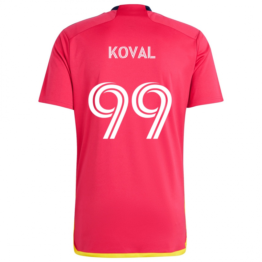 Lapset Stanislav Koval #99 Punainen Sininen Kotipaita 2024/25 Lyhythihainen Paita T-Paita