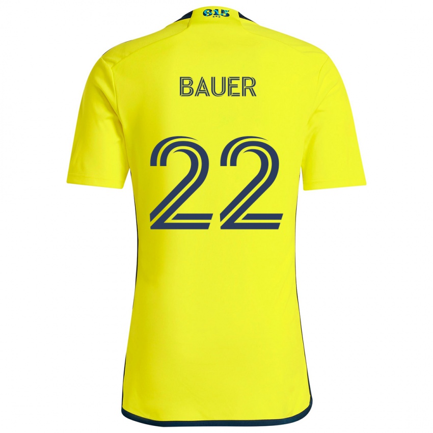 Lapset Josh Bauer #22 Keltainen Sininen Kotipaita 2024/25 Lyhythihainen Paita T-Paita