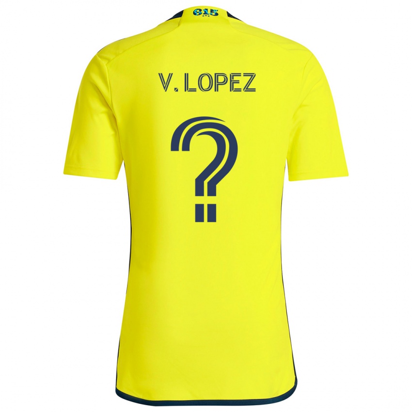 Lapset Alejandro Velazquez-Lopez #0 Keltainen Sininen Kotipaita 2024/25 Lyhythihainen Paita T-Paita