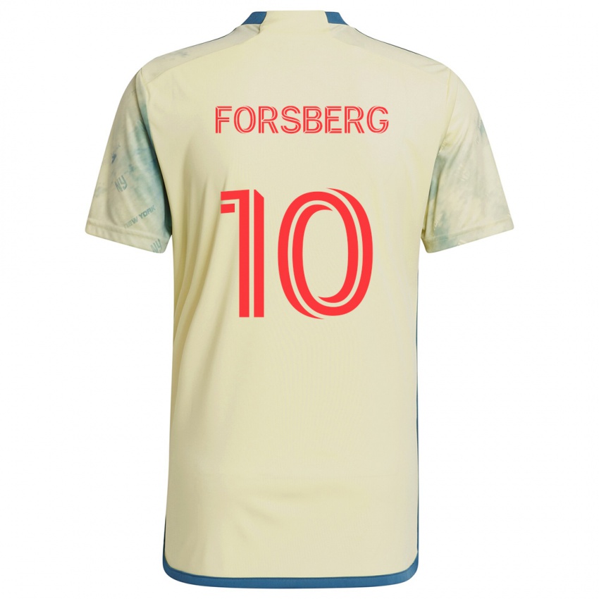 Lapset Emil Forsberg #10 Keltainen Punainen Sininen Kotipaita 2024/25 Lyhythihainen Paita T-Paita