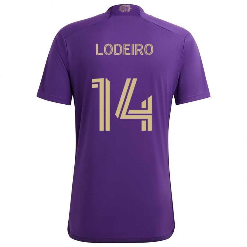 Lapset Nicolás Lodeiro #14 Violetti Keltainen Kotipaita 2024/25 Lyhythihainen Paita T-Paita