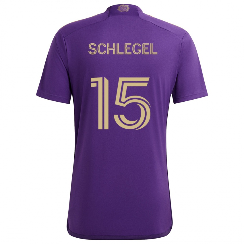 Lapset Rodrigo Schlegel #15 Violetti Keltainen Kotipaita 2024/25 Lyhythihainen Paita T-Paita