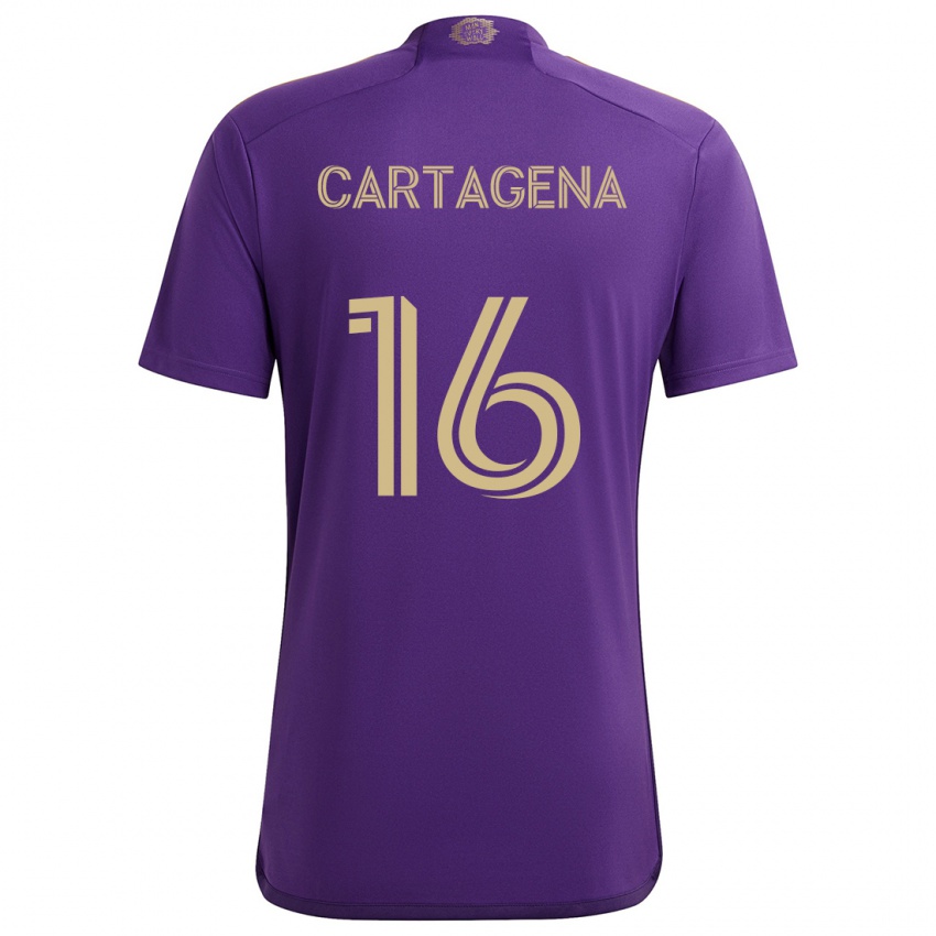 Lapset Wilder Cartagena #16 Violetti Keltainen Kotipaita 2024/25 Lyhythihainen Paita T-Paita