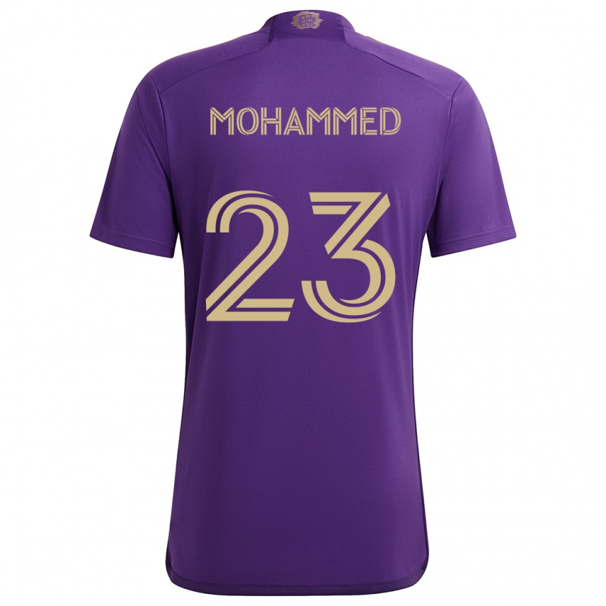 Lapset Shak Mohammed #23 Violetti Keltainen Kotipaita 2024/25 Lyhythihainen Paita T-Paita