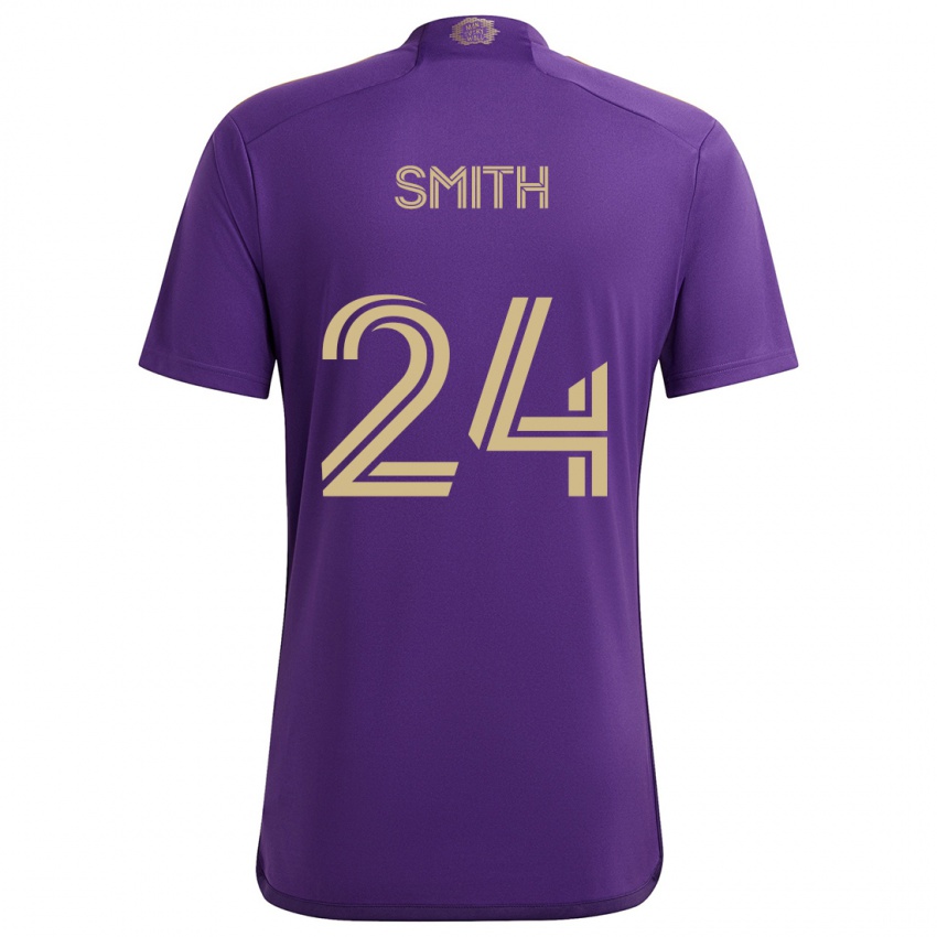 Lapset Kyle Smith #24 Violetti Keltainen Kotipaita 2024/25 Lyhythihainen Paita T-Paita