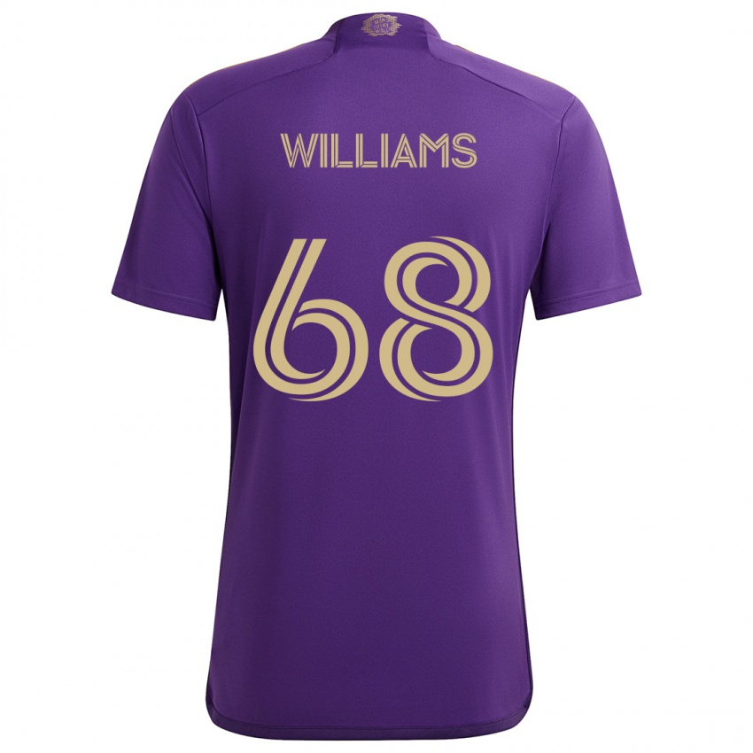 Lapset Thomas Williams #68 Violetti Keltainen Kotipaita 2024/25 Lyhythihainen Paita T-Paita