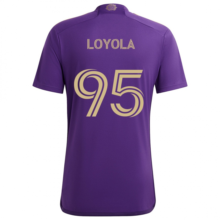 Lapset Favian Loyola #95 Violetti Keltainen Kotipaita 2024/25 Lyhythihainen Paita T-Paita