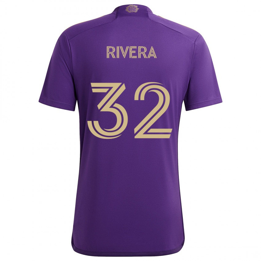 Lapset Wilfredo Rivera #32 Violetti Keltainen Kotipaita 2024/25 Lyhythihainen Paita T-Paita