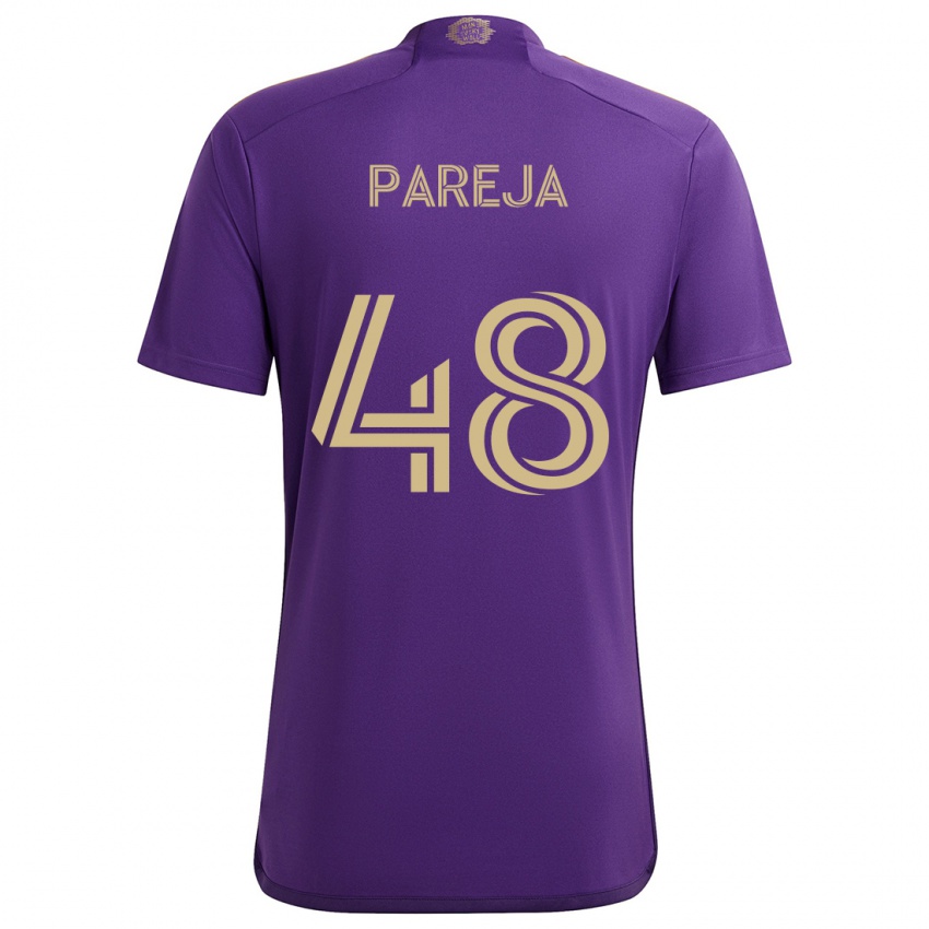 Lapset Diego Pareja #48 Violetti Keltainen Kotipaita 2024/25 Lyhythihainen Paita T-Paita