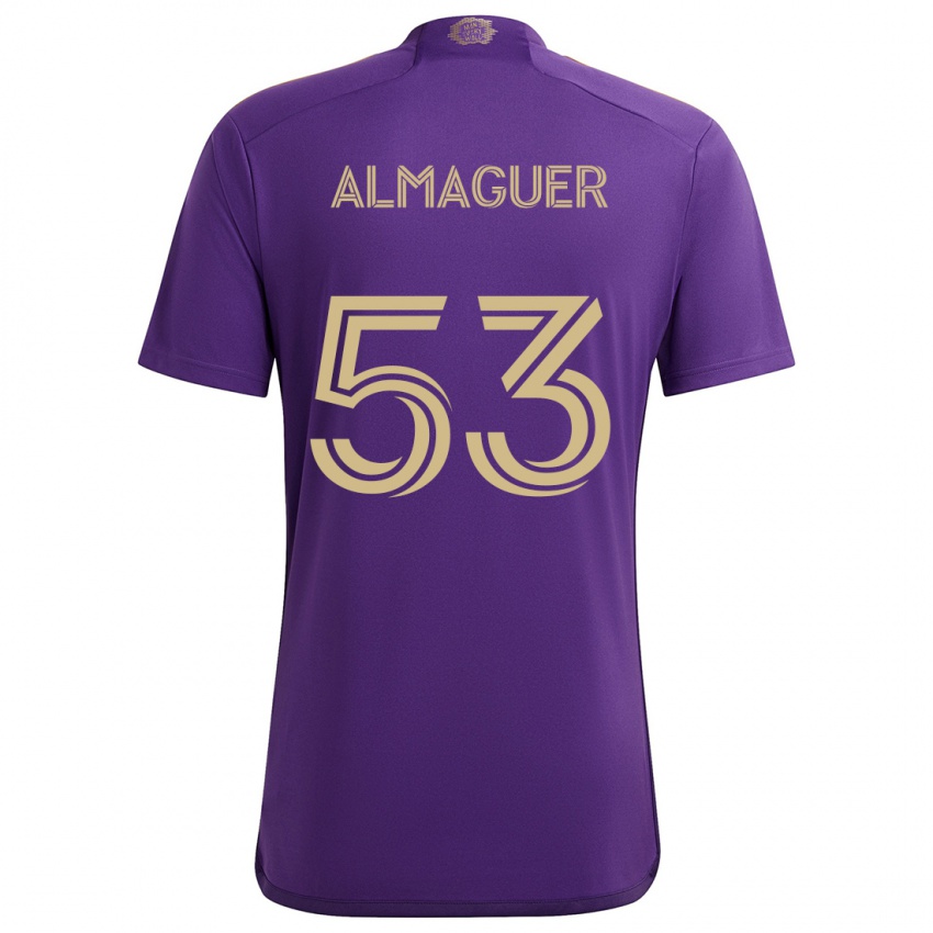 Lapset Jorge Almaguer #53 Violetti Keltainen Kotipaita 2024/25 Lyhythihainen Paita T-Paita