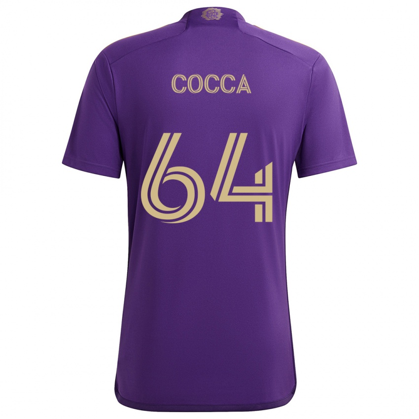 Lapset Manuel Cocca #64 Violetti Keltainen Kotipaita 2024/25 Lyhythihainen Paita T-Paita