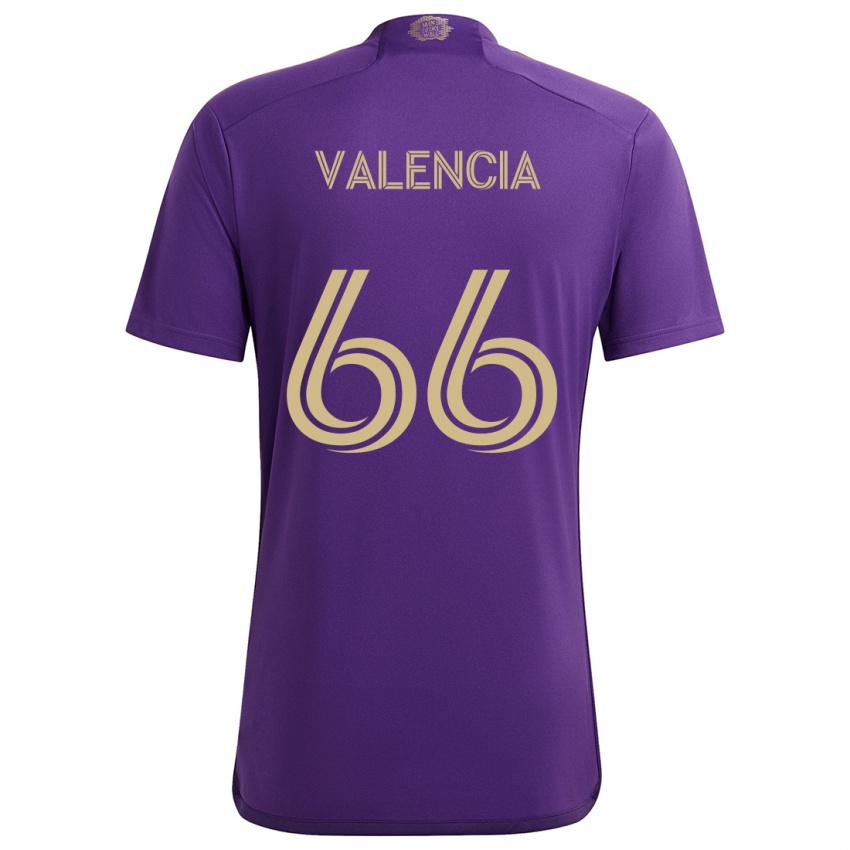 Lapset Yeiler Valencia #66 Violetti Keltainen Kotipaita 2024/25 Lyhythihainen Paita T-Paita